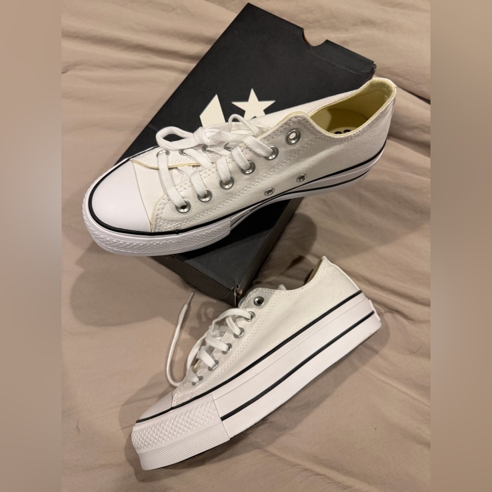 Converse White Platform Sneakers
